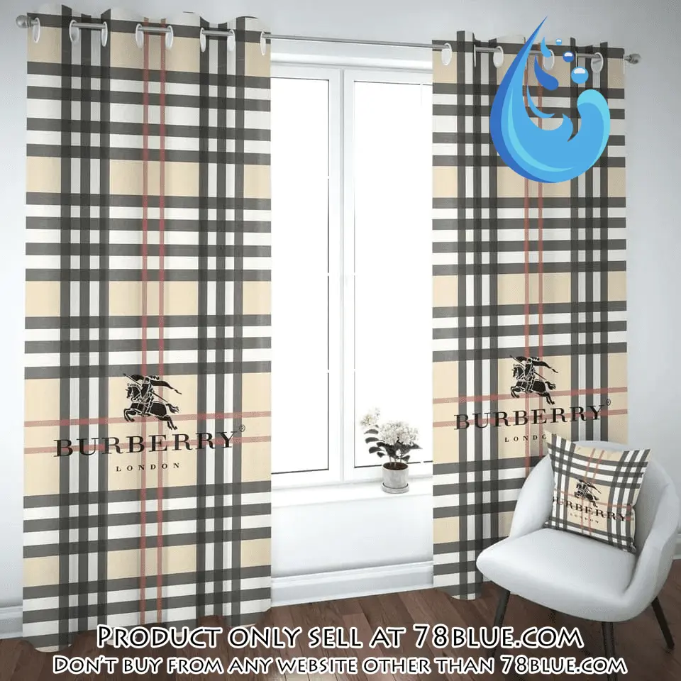Burberry pattern premium window curtains hot  luxury curtain wc110 78b1147972